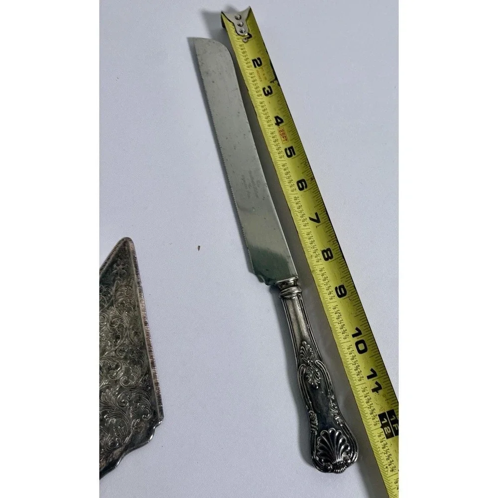 Vtg The Sheffield Silver Co Stainless Steel Cake Knife & Server  King's Pattern